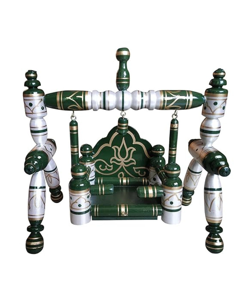 Sankheda Laddu Gopal Jhula Pearl White Green