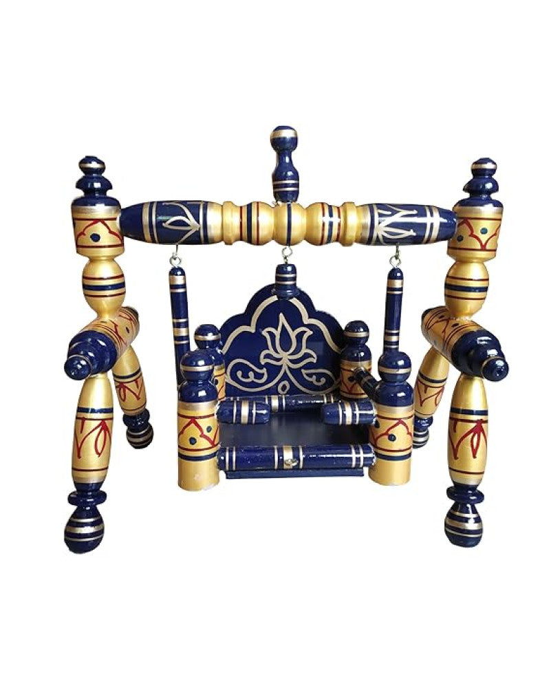 Sankheda Laddu Gopal Jhula Yellow Blue