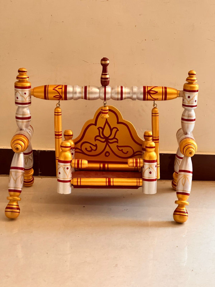 Sankheda Yellow & White Krishna Palna