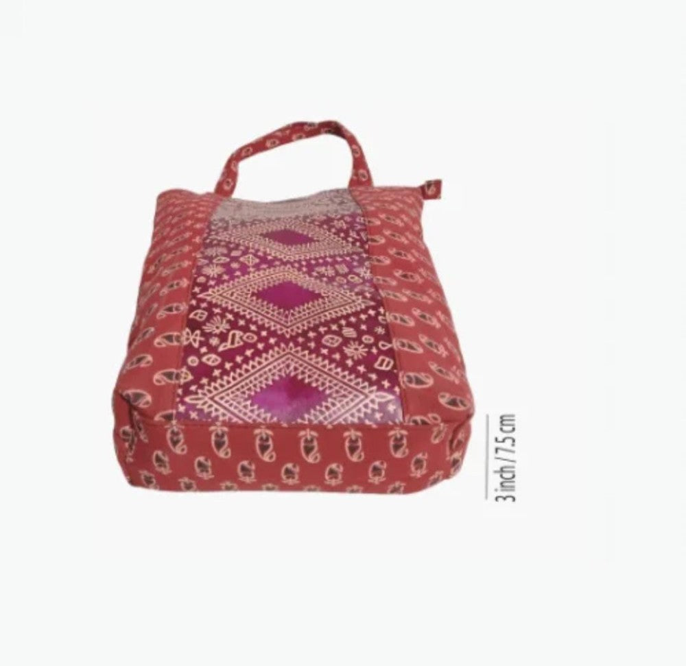 Shantiniketan Genuine Leather Handcarfted Maroon Tote Bag For Woman