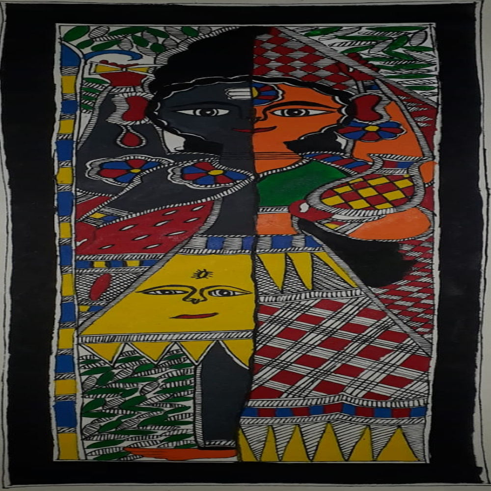 Shiv & Parvati Madhubhani Painting