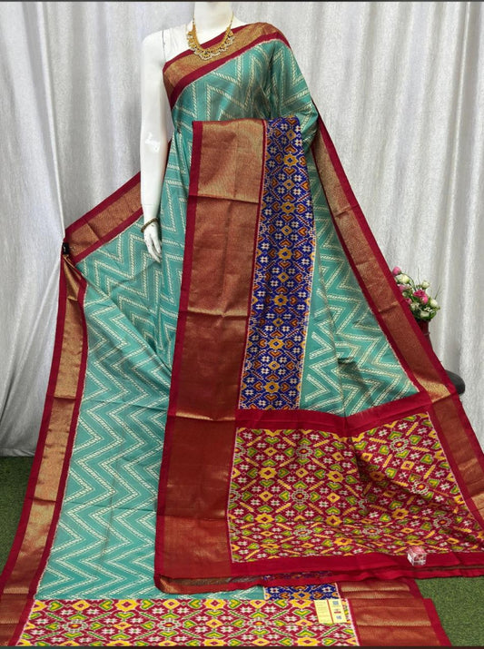 Sky Blue Pochampally Saree