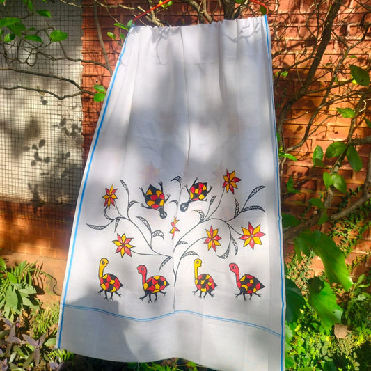 Sohrai Khovar Hand-Painted Gamcha Style 19