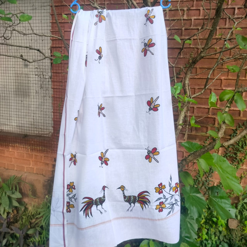 Sohrai Khovar Hand-Painted Gamcha Style 22