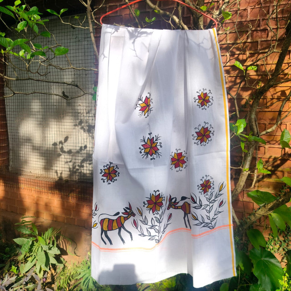 Sohrai Khovar Hand-Painted Gamcha Style 4