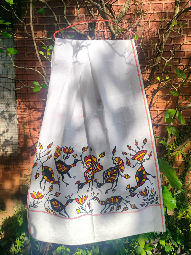 Sohrai Khovar Hand-Painted Gamcha Style 5