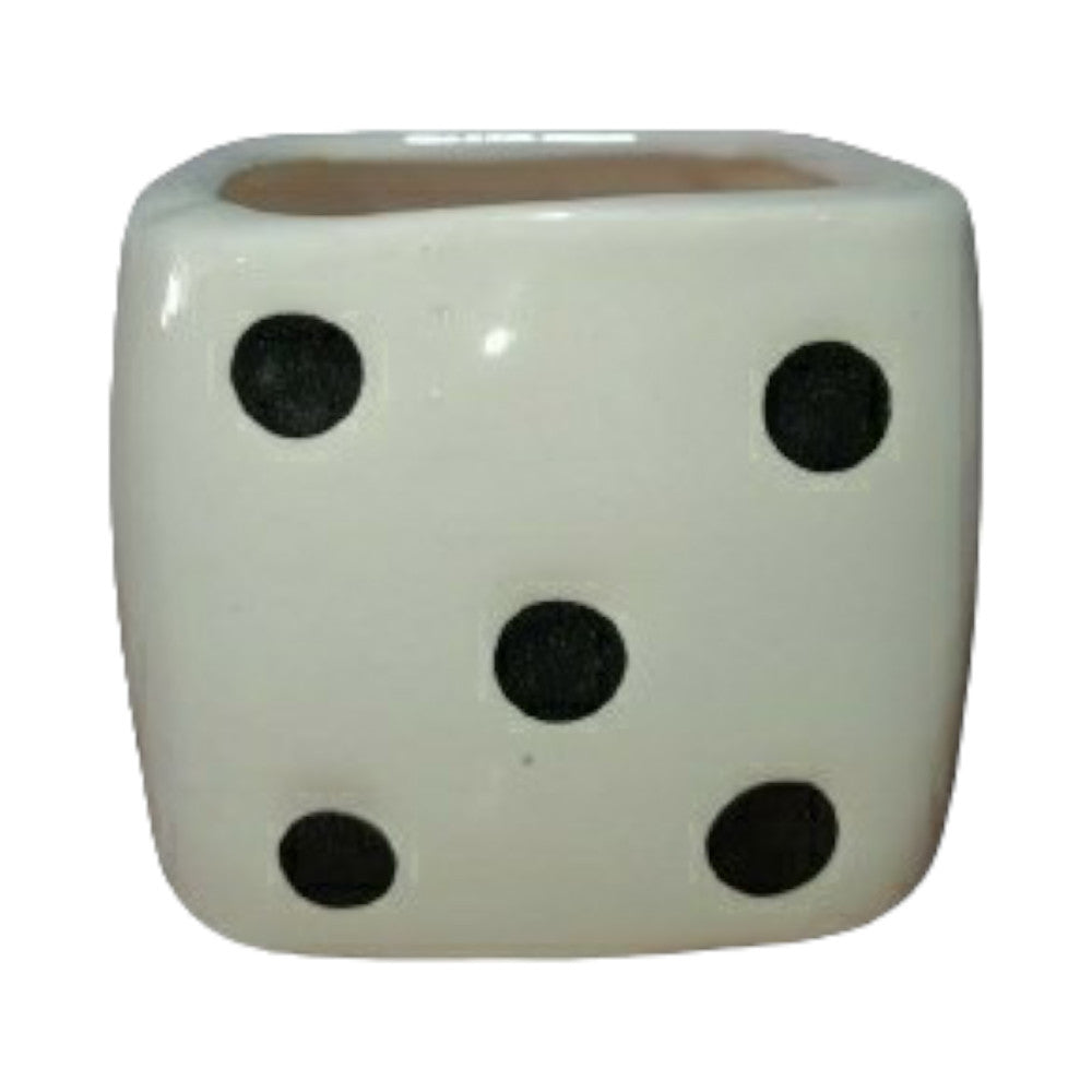 Square Dice Shape Ceramic Plant Holder