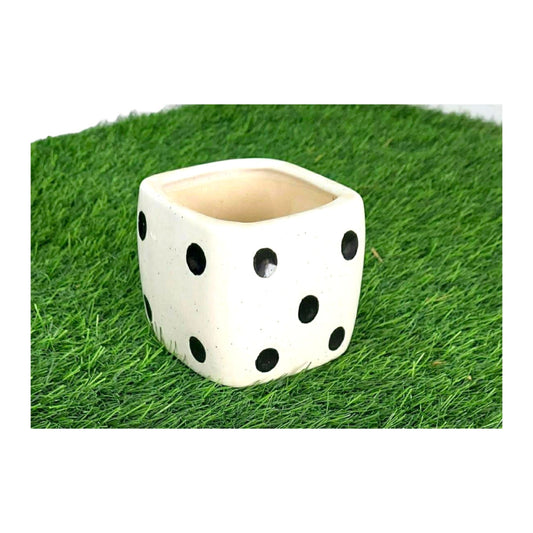 Square Dice Shape Ceramic Plant Holder