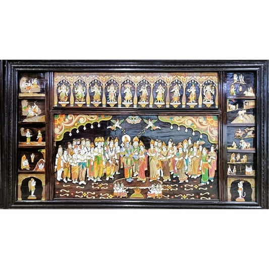 Srinivasa Kalyanam Mysore Rosewood Inlay Painting