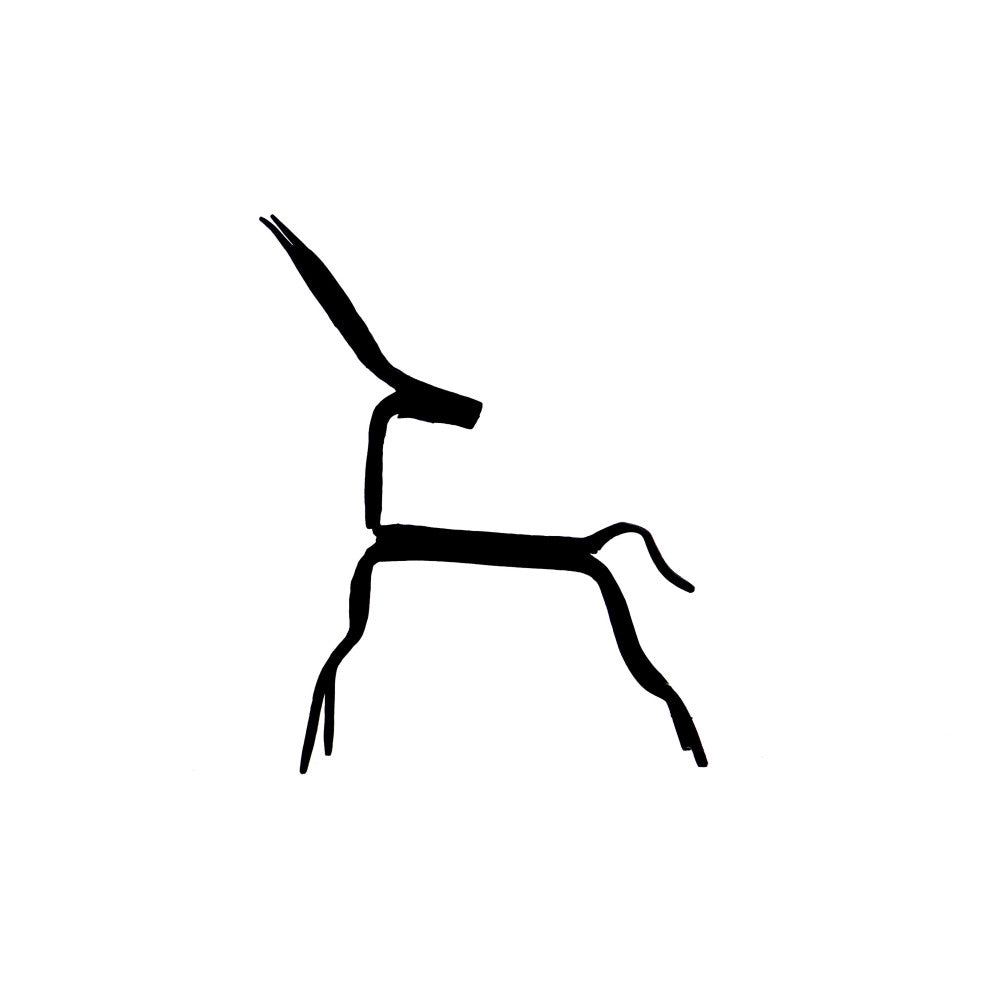 Standing deer head tilting backwards