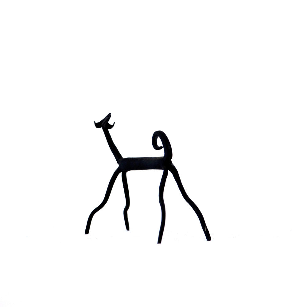 Standing dog head tilting backwards