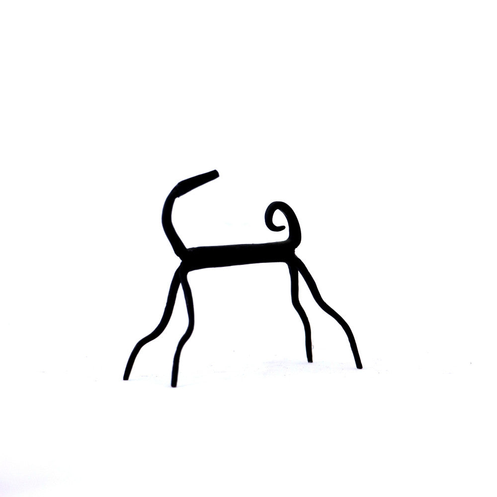 Standing dog head tilting backwards