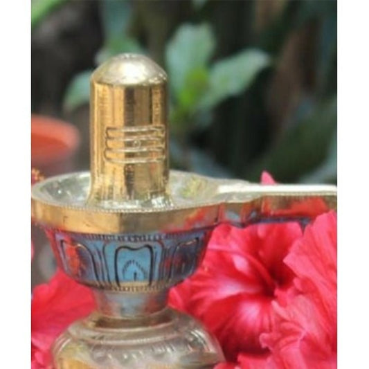 Antique Swamimalai Bronze Icon Golden Shivling