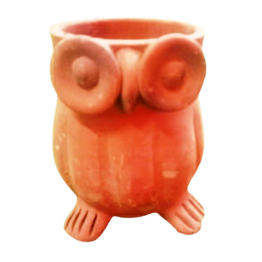 Terracota owl pen stand