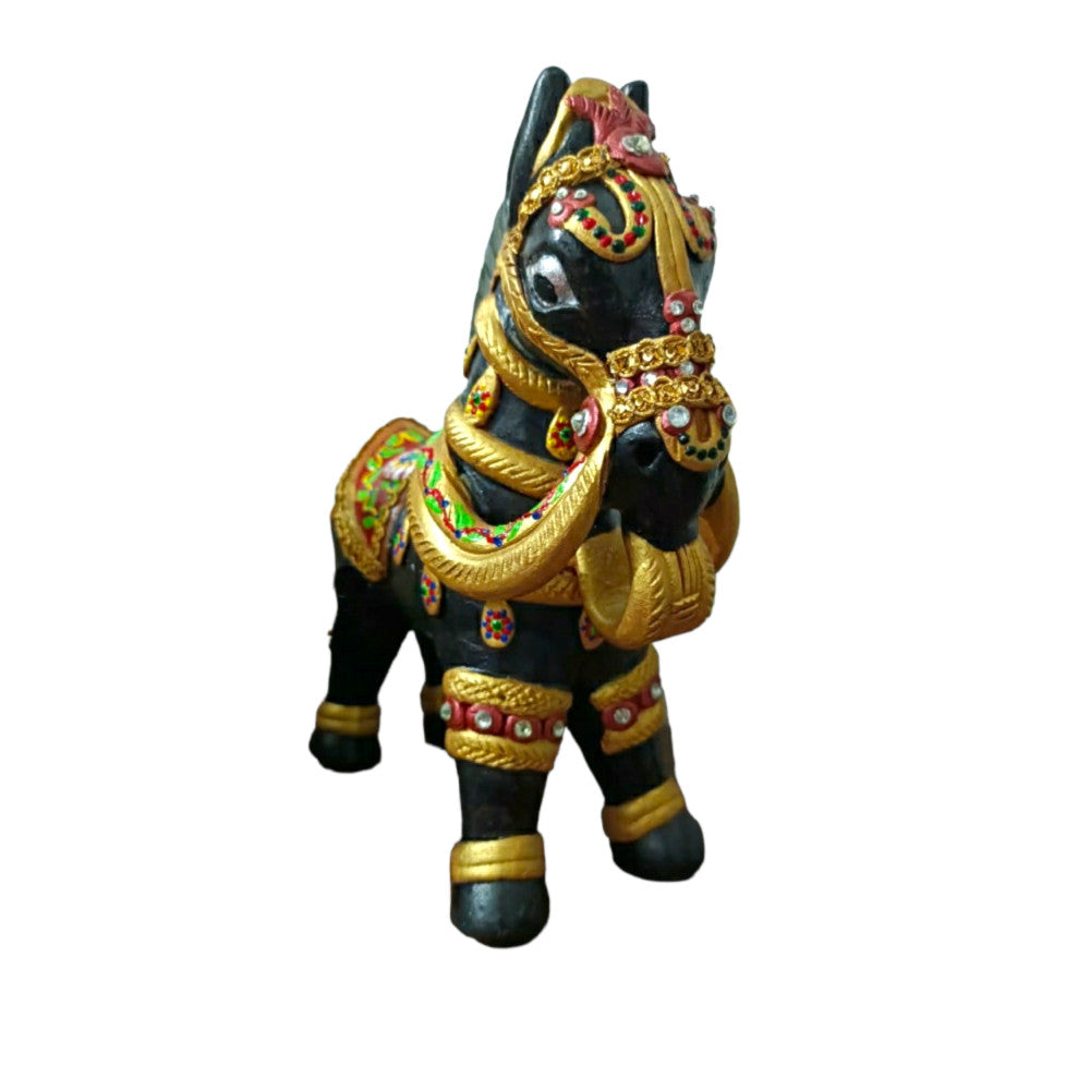 Terracota painted horse (black)
