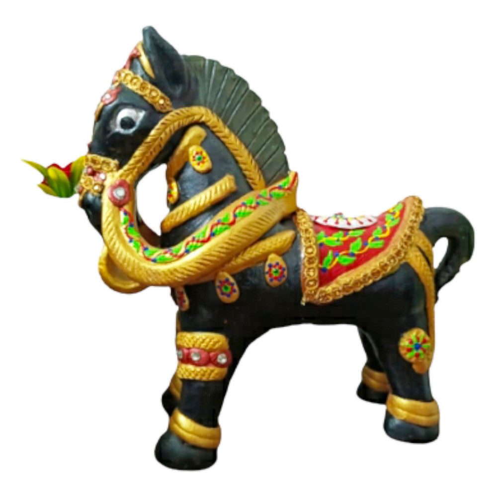 Terracota painted horse (black)
