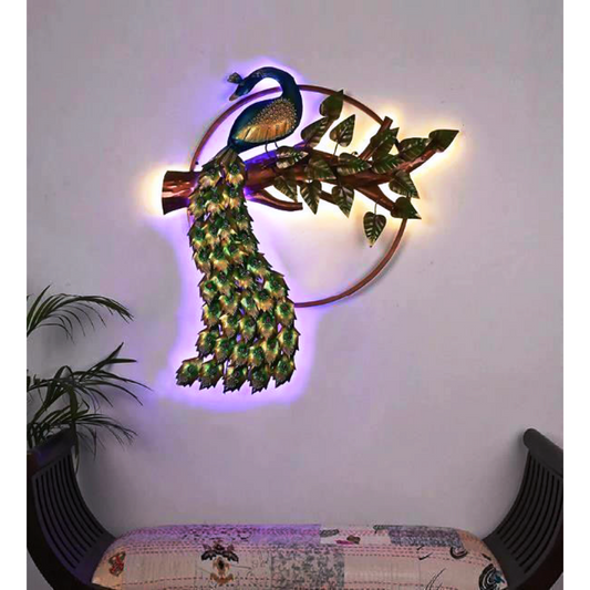 The Resting peacock Beauty Metal Wall Art