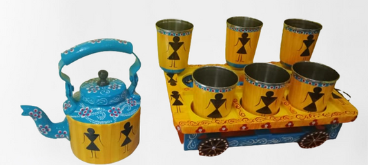 Thela Gadi Kettele & Glasses Set