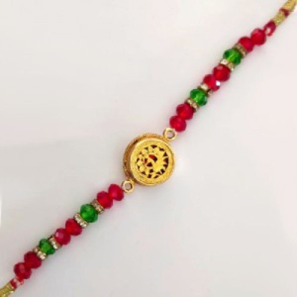 Multicolor Gold Plated Rakhi Of Thewa Art