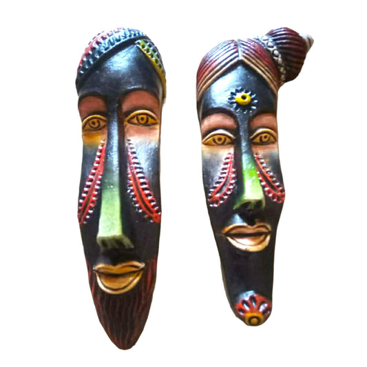 Thirukkanur Black and Green Face Wall Hanging