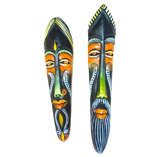Thirukkanur Black and orange Face Wall Hanging