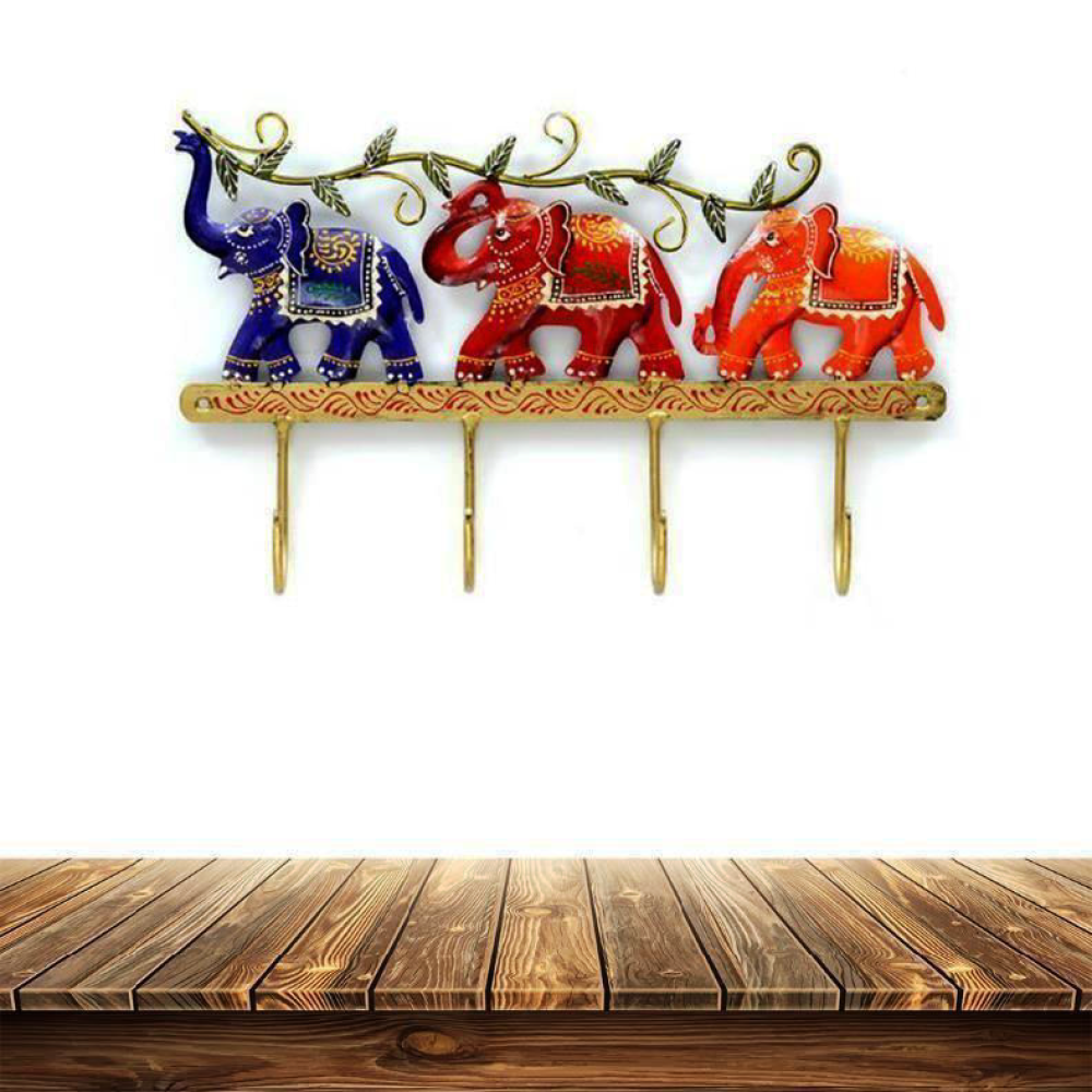 Three Elephant Wall Hook Décor