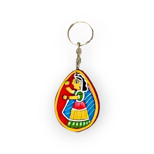 Tikuli Art Key Chain in Oval Shape