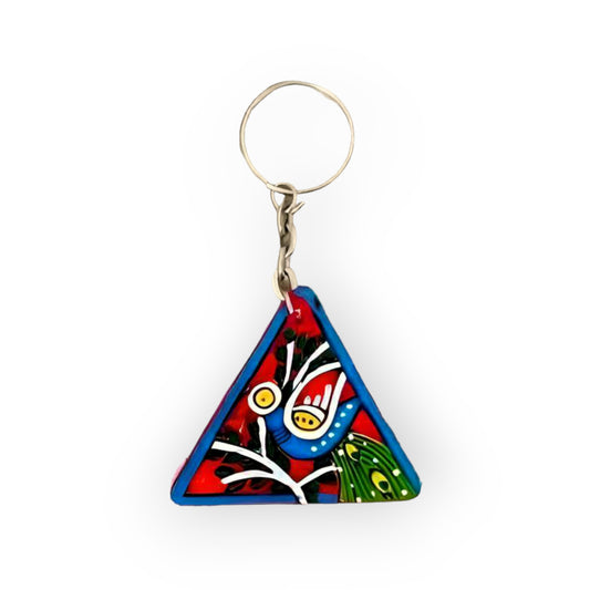 Tikuli Art Key Chain in TriangleShape In Blue Colour