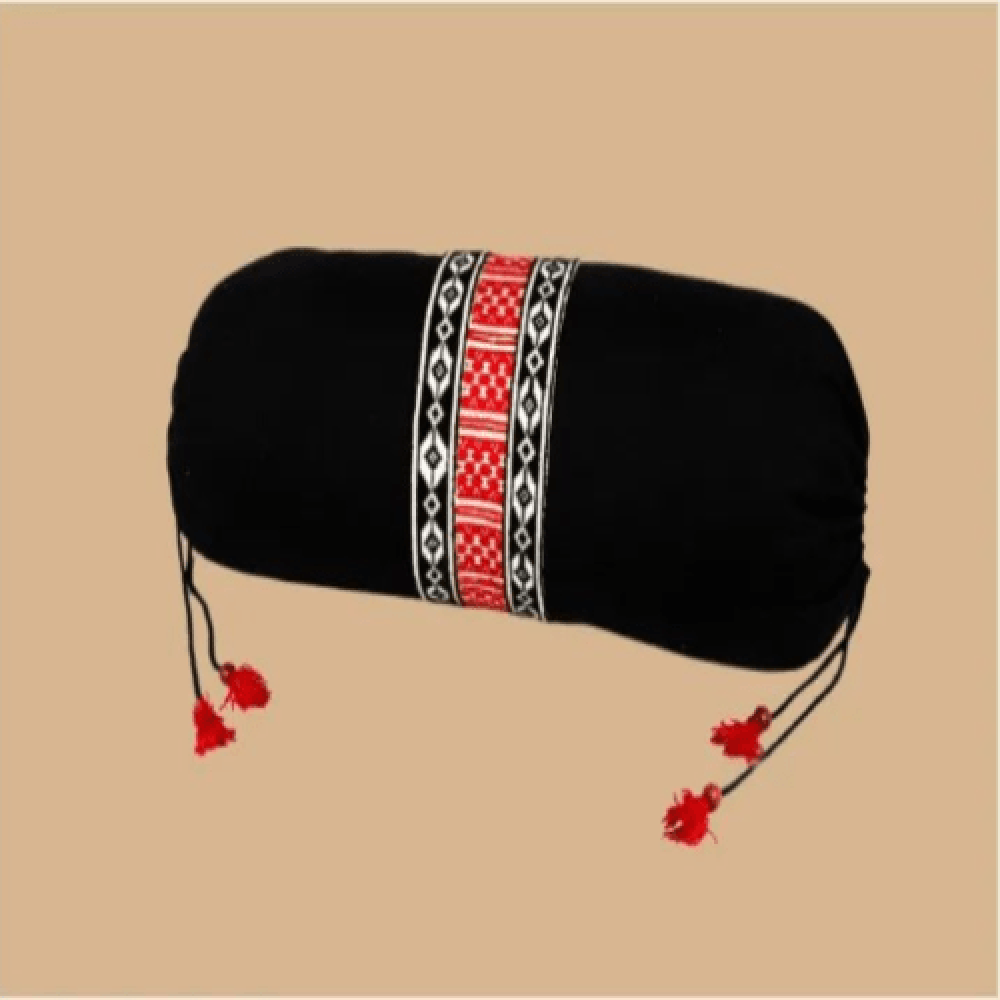 Toda embroidered Bolster Cover - Pair of 2 - Black and Red