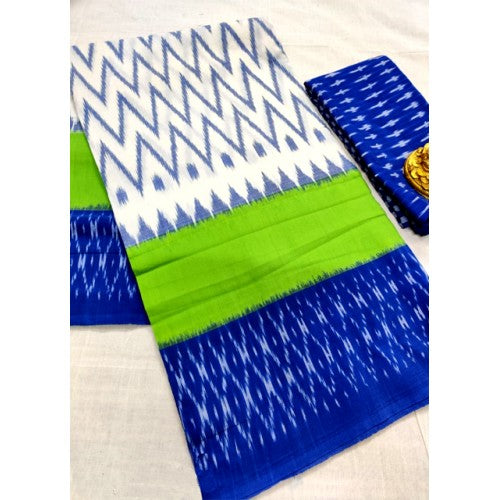 Traditional Pochampally Ikat Handloom Cotton Printed Saree