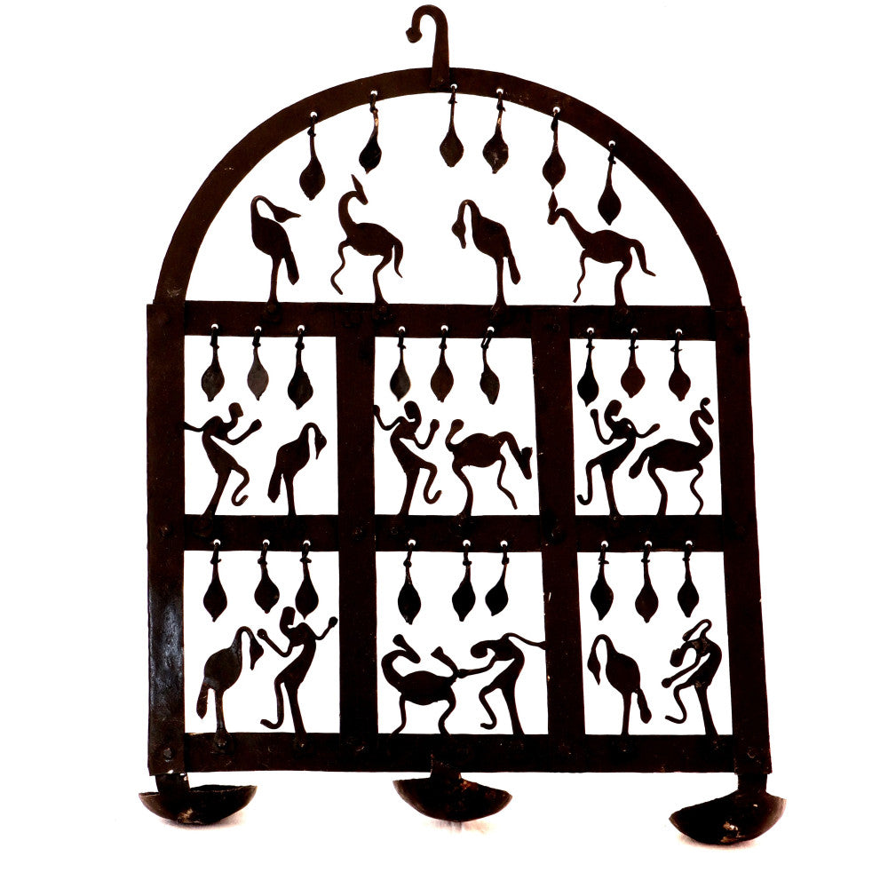 Tribal motif candle stand