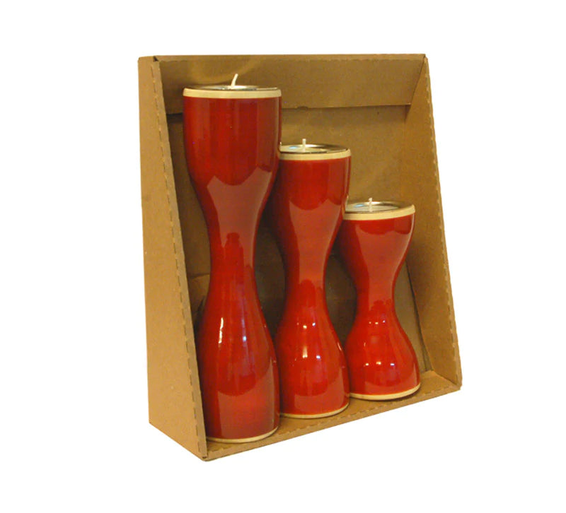 Triune Candle Holders set of 3 - Red