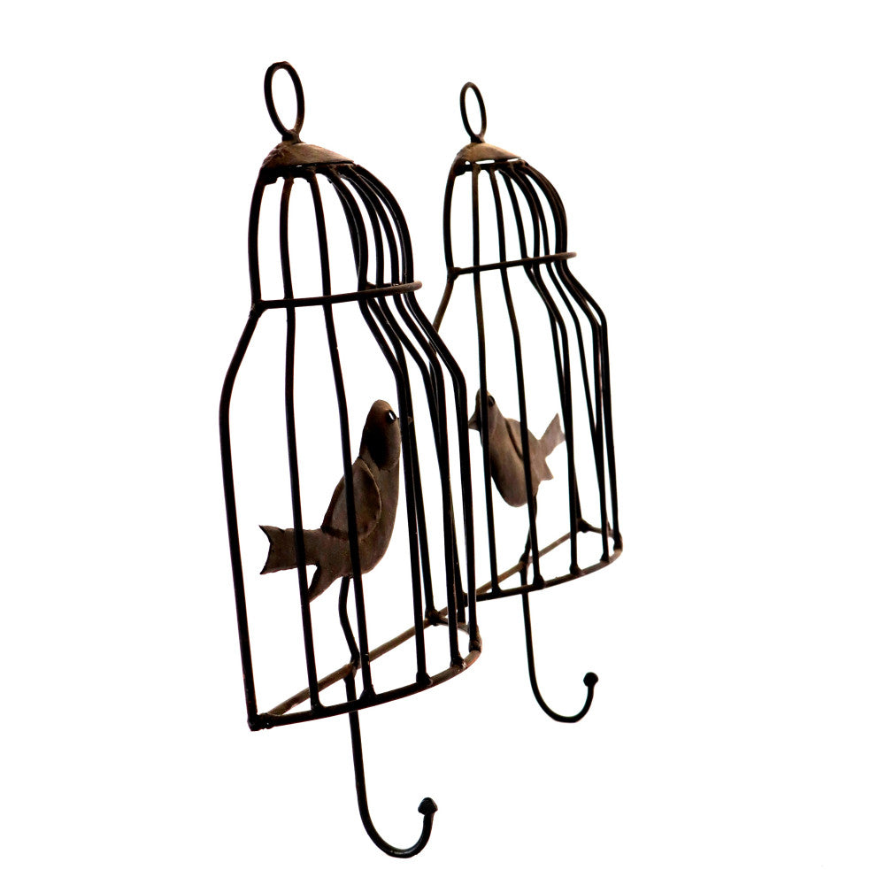 Twin caged bird apparel hanger