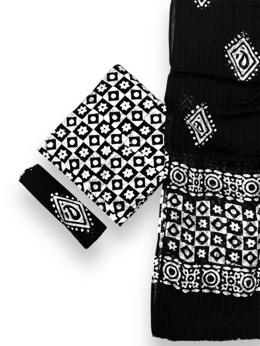 Ujjain Batik Print Black Suit & Dress Materials Style 5