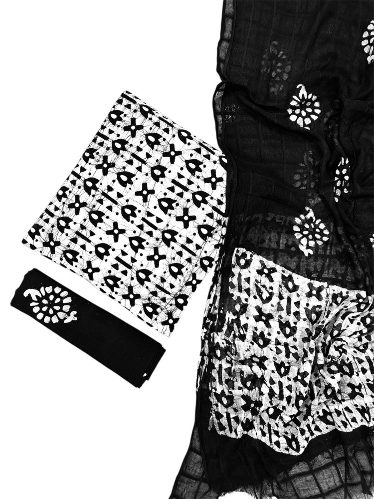 Ujjain Batik Print Black Suit & Dress Materials Style 6