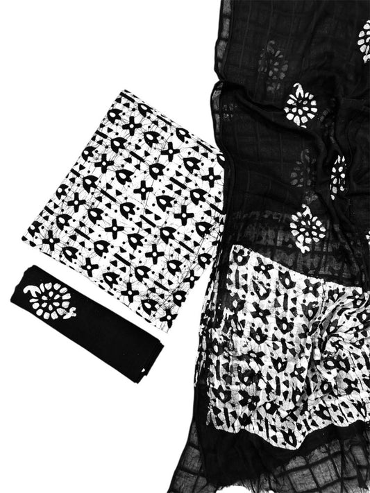Ujjain Batik Print Black Suit & Dress Materials Style 6