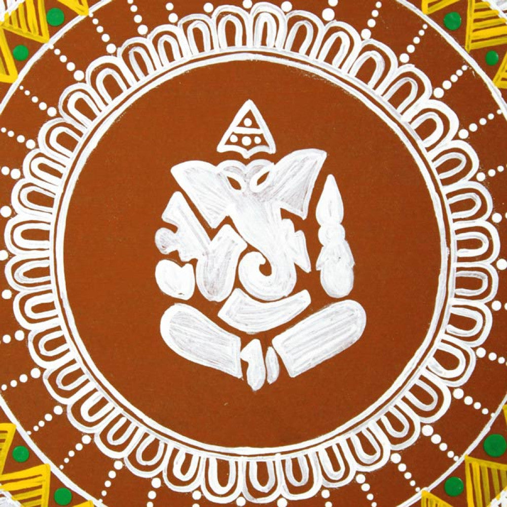 Uttarakhand Aipan Art Lord Ganpati ji on Wood