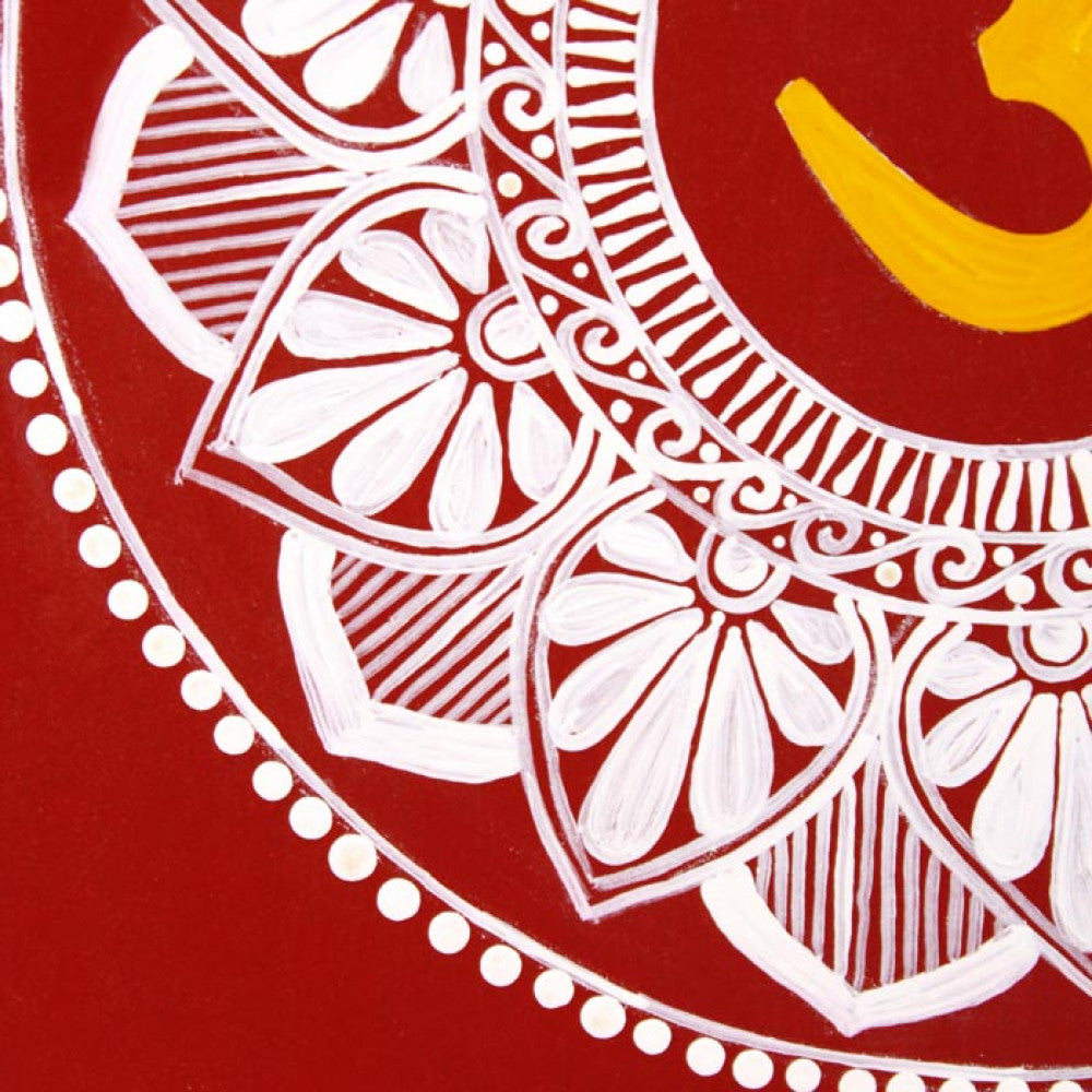 Uttarakhand Aipan Art Om on Wood Style 2