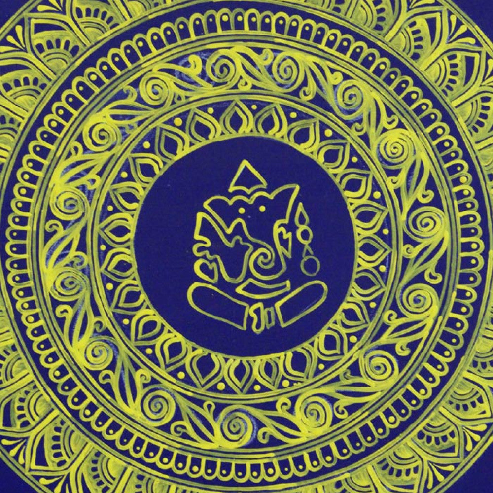 Uttarakhand Aipan Art on Wood Ganesha