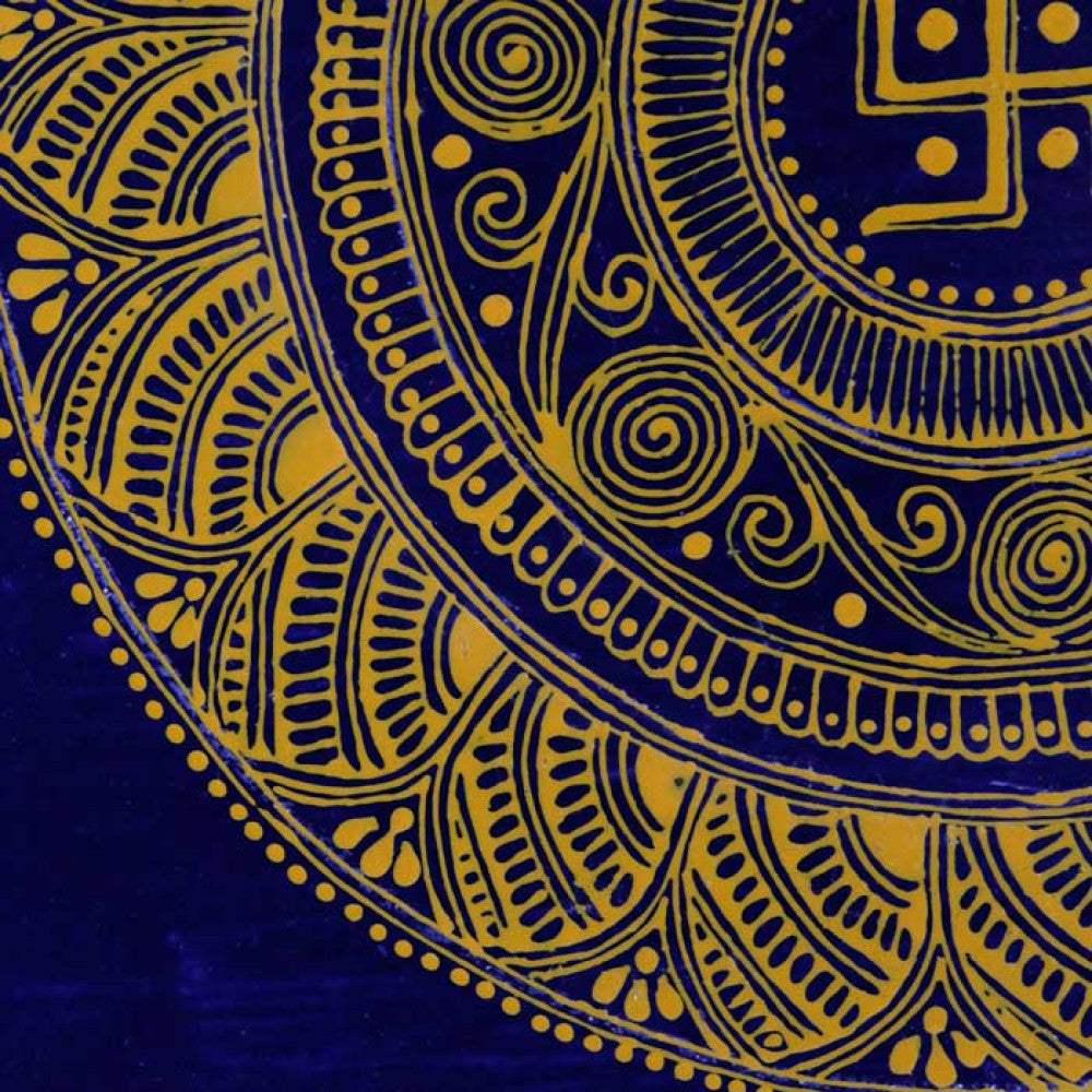 Uttarakhand Aipan Art Swastik on Wood