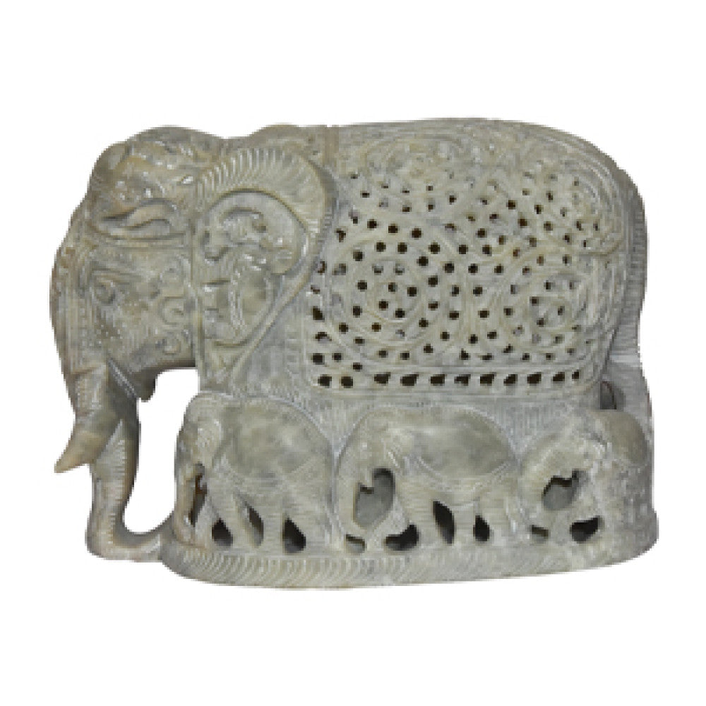 Varanasi Soft Jaali Work Elephant Family