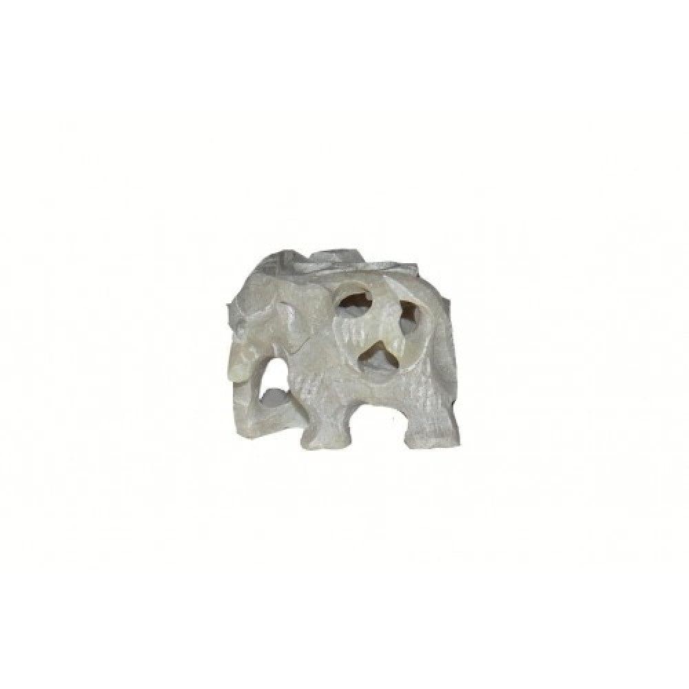 Varanasi Soft Stone Jali Work Elephant Showpiece