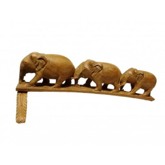 Varanasi Wooden Toys Decorative Elephant Family Set Showpiece