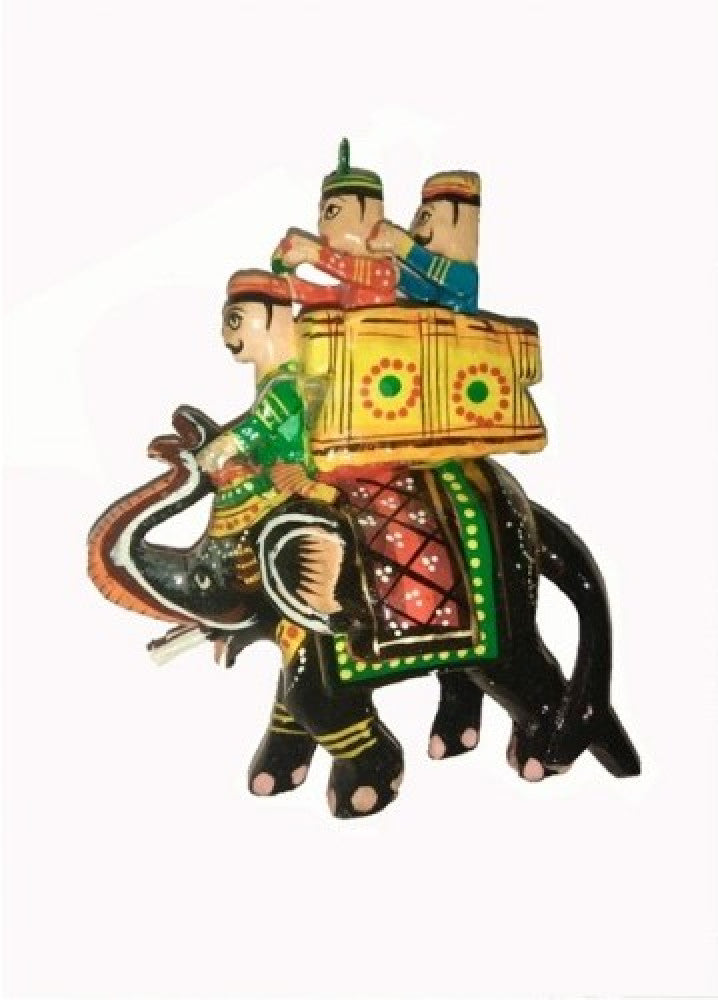 Varanasi Wooden Lacquerware & Toys Colorful Elephant By Om Handicrafts
