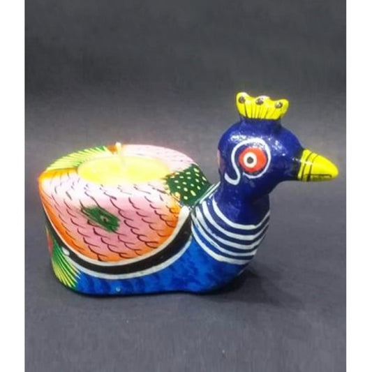 Varanasi Wooden Lacquerware & Toys Decorative Tea Light Candle Holder