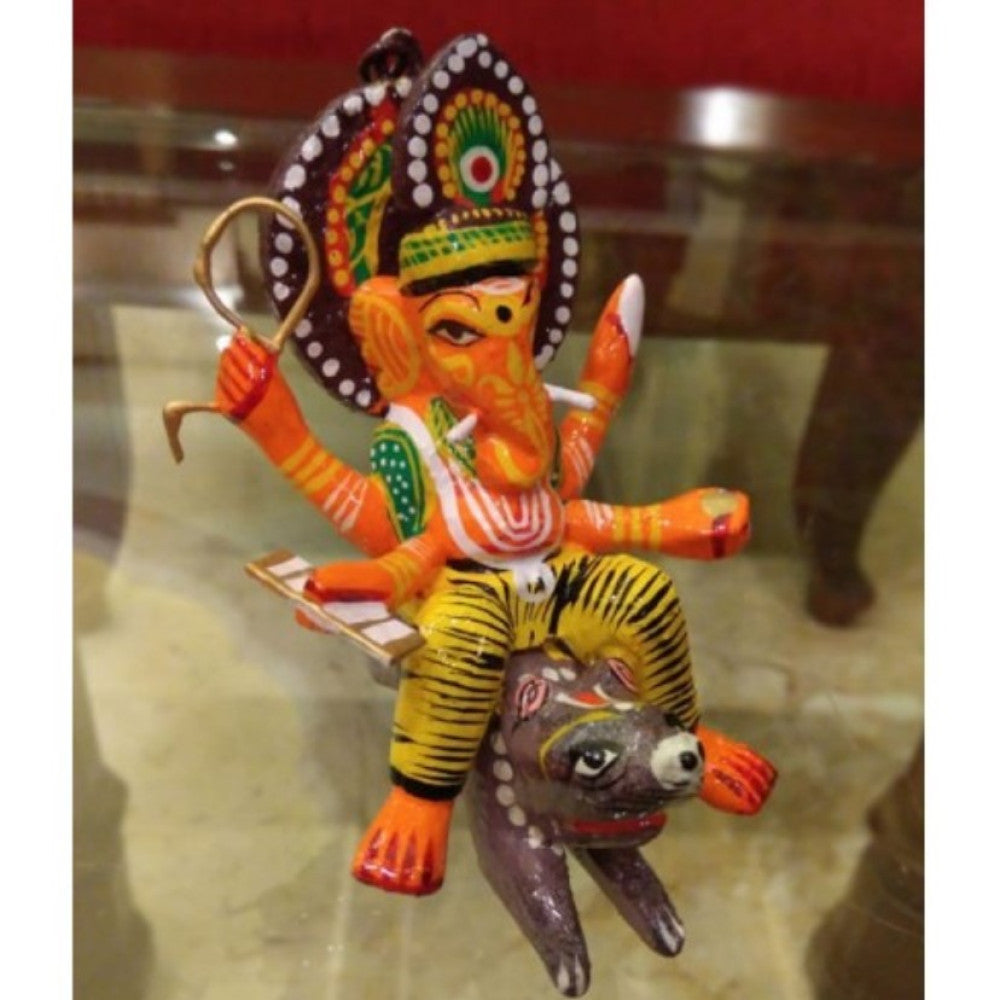 Varanasi Wooden Lacquerware & Toys Lord Ganesha Flying Statue