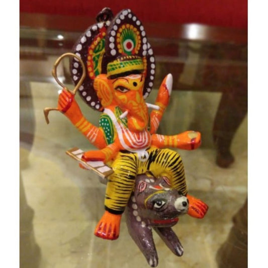 Varanasi Wooden Lacquerware & Toys Lord Ganesha Flying Statue