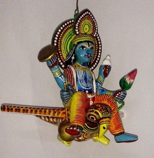 Varanasi Wooden Toy Lord Vishnu Hanging Statue