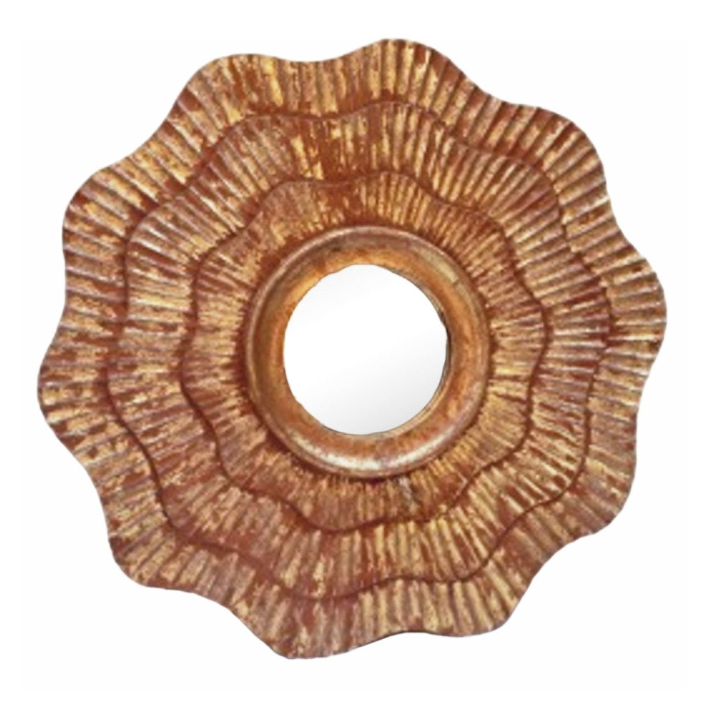 Vintage Round Wooden Mirror Frame