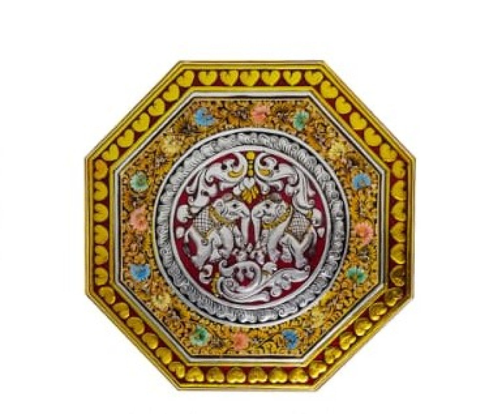 Wall hanging with the 2 Elephants Hand Painted